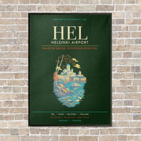 Thumbnail for Helsinki Airport HEL - Canvas Framed - Dark Green