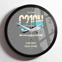 Thumbnail for Cessna T210N Centurion design on gray framed wall clock