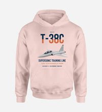 Thumbnail for T-38C Talon design on pink double-side hoodie, single-side print