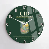 Thumbnail for The Eastern Iowa Airport Cedar Rapids CID Wall-Clock No-Frame - Dark Green