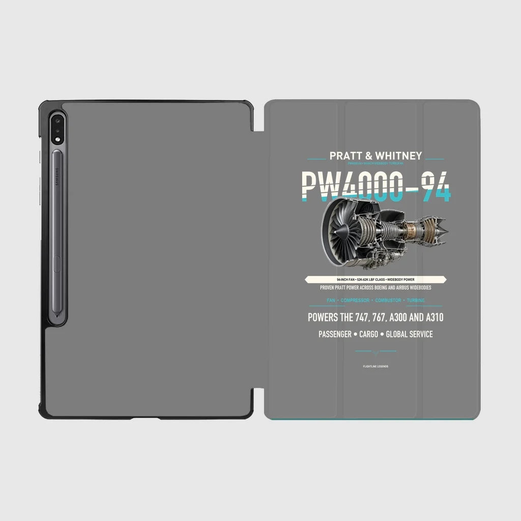PW4000-94 design on gray samsung tablet tablet case