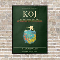 Thumbnail for Kagoshima Airport KOJ - Canvas Framed - Dark Green