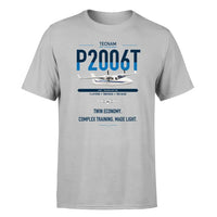 Thumbnail for Tecnam P2006T design on light gray t-shirt, single-side print