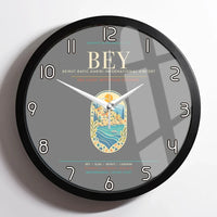 Thumbnail for Beirut Rafic Hariri International Airport BEY - Levantine Sea Current Wall-Clock Framed - Gray