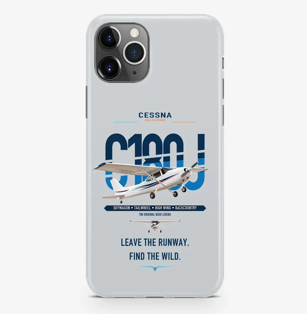 Cessna 180J Skywagon design on light gray magsafe iphone case, for iPhone Pro Max