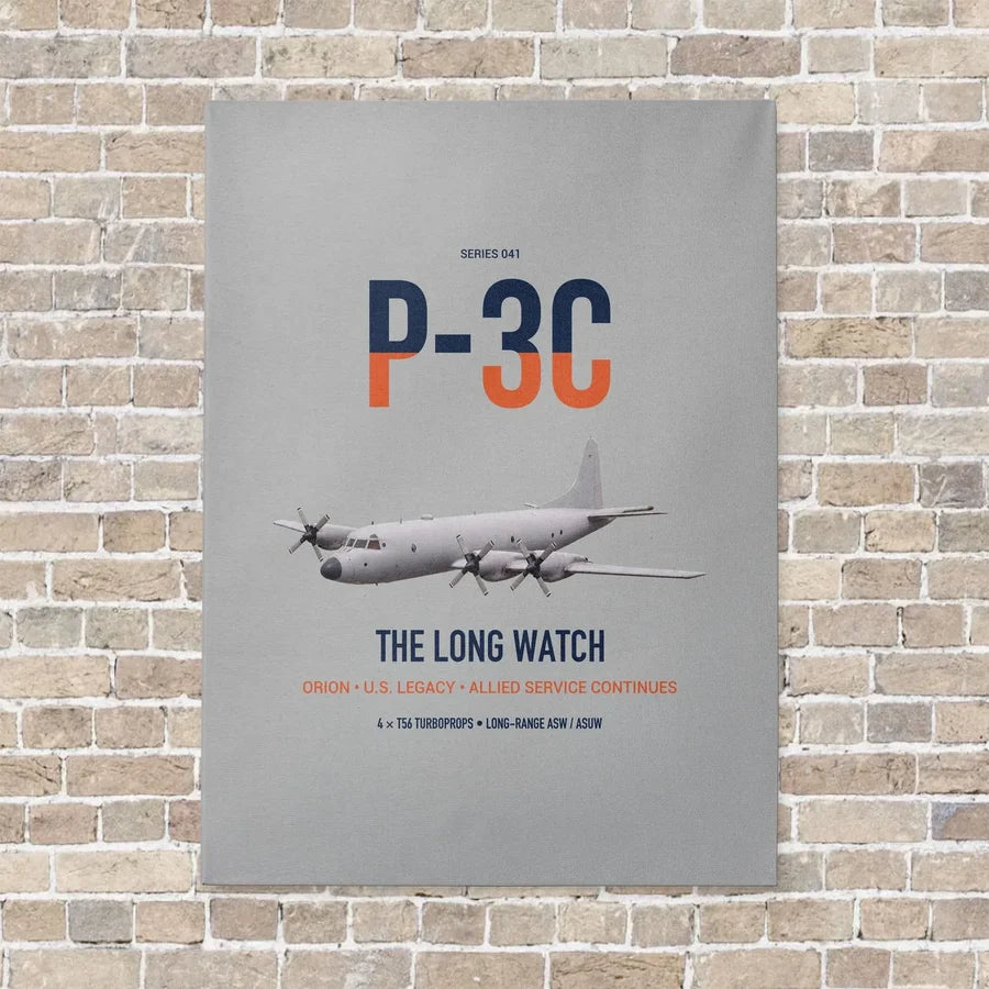 P-3C Orion vertical canvas print - no frame - light gray background