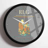 Thumbnail for Rostock-Laage Airport (RLG) design on gray framed wall clock