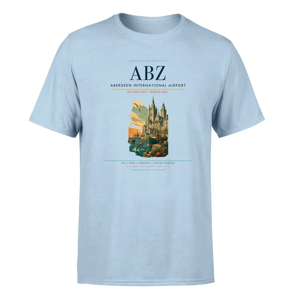 Aberdeen Airport (ABZ) Premium T-Shirt Light Blue