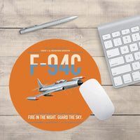 Thumbnail for F-94C Starfire design on orange round mouse pad