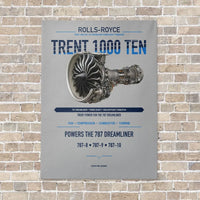 Thumbnail for TRENT 1000 TEN vertical canvas print - no frame - light gray background