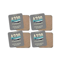 Thumbnail for Airbus A330-300P2F design on gray 4 pieces set coaster