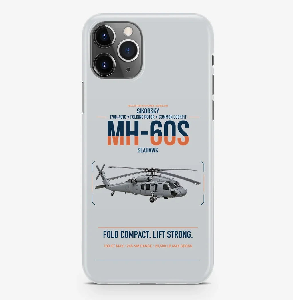 Sikorsky MH-60S Seahawk design on light gray magsafe iphone case, for iPhone Pro Max