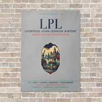 Thumbnail for Liverpool John Lennon Airport LPL vertical canvas print - no frame - light gray background