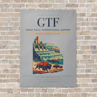 Thumbnail for Great Falls International Airport GTF vertical canvas print - no frame - light gray background
