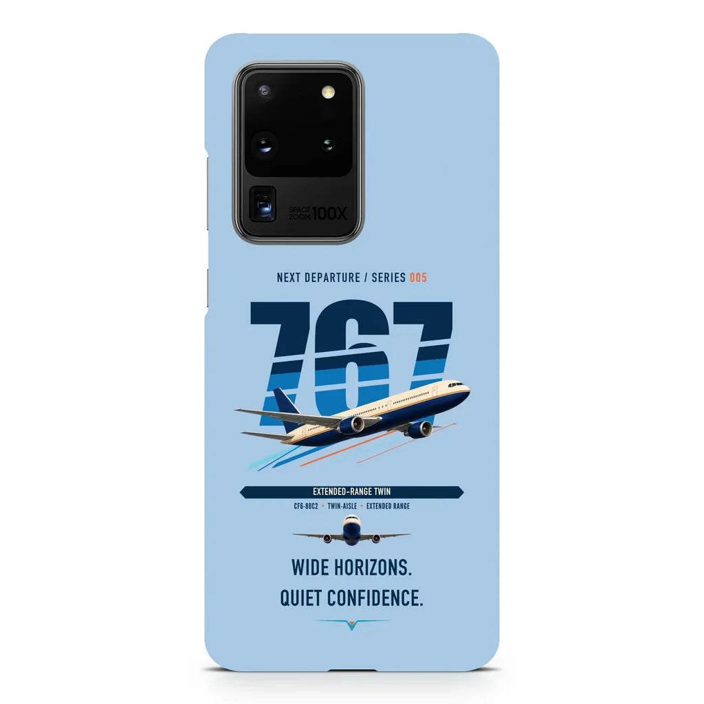 Boeing 767-300ER design on samsung case - light blue