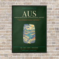 Thumbnail for Austin-Bergstrom International Airport AUS - Canvas Framed - Dark Green