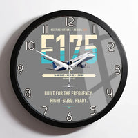Thumbnail for Embraer E175 design on gray framed wall clock