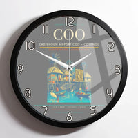 Thumbnail for Cadjehoun Airport (COO) design on gray framed wall clock