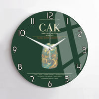 Thumbnail for Akron-Canton Airport CAK Wall-Clock No-Frame - Dark Green