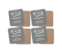 Thumbnail for McDonnell Douglas DC-9-30 design on gray 4 pieces set coaster