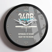 Thumbnail for Saab 340B design on gray framed wall clock