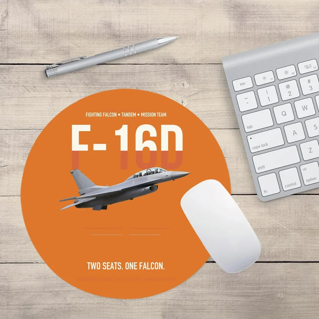 F-16D Fighting Falcon Two Seats One Falcon design on orange round mouse pad