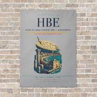 Thumbnail for Borg El Arab Airport HBE — Alexandria vertical canvas print - no frame - light gray background