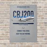 Thumbnail for Bombardier CRJ200 vertical canvas print - no frame - light gray background