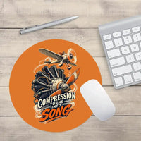 Thumbnail for Compression Turns Into Song design on orange round mouse pad