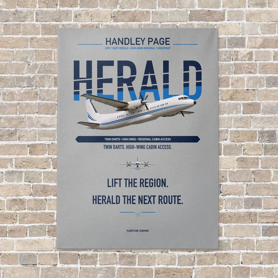 Handley Page HPR.7 Dart Herald vertical canvas print - no frame - light gray background