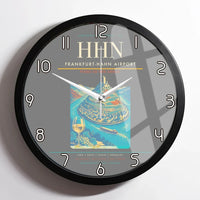 Thumbnail for Frankfurt-Hahn Airport (HHN) design on gray framed wall clock