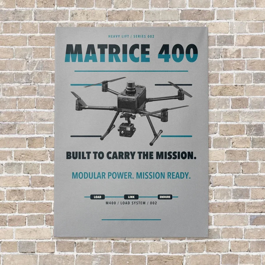 DJI Matrice 400 vertical canvas print - no frame - light gray background