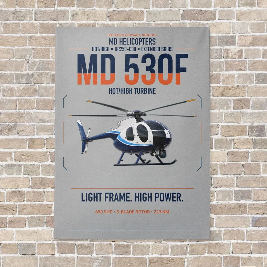 MD Helicopters MD 530F vertical canvas print - no frame - light gray background