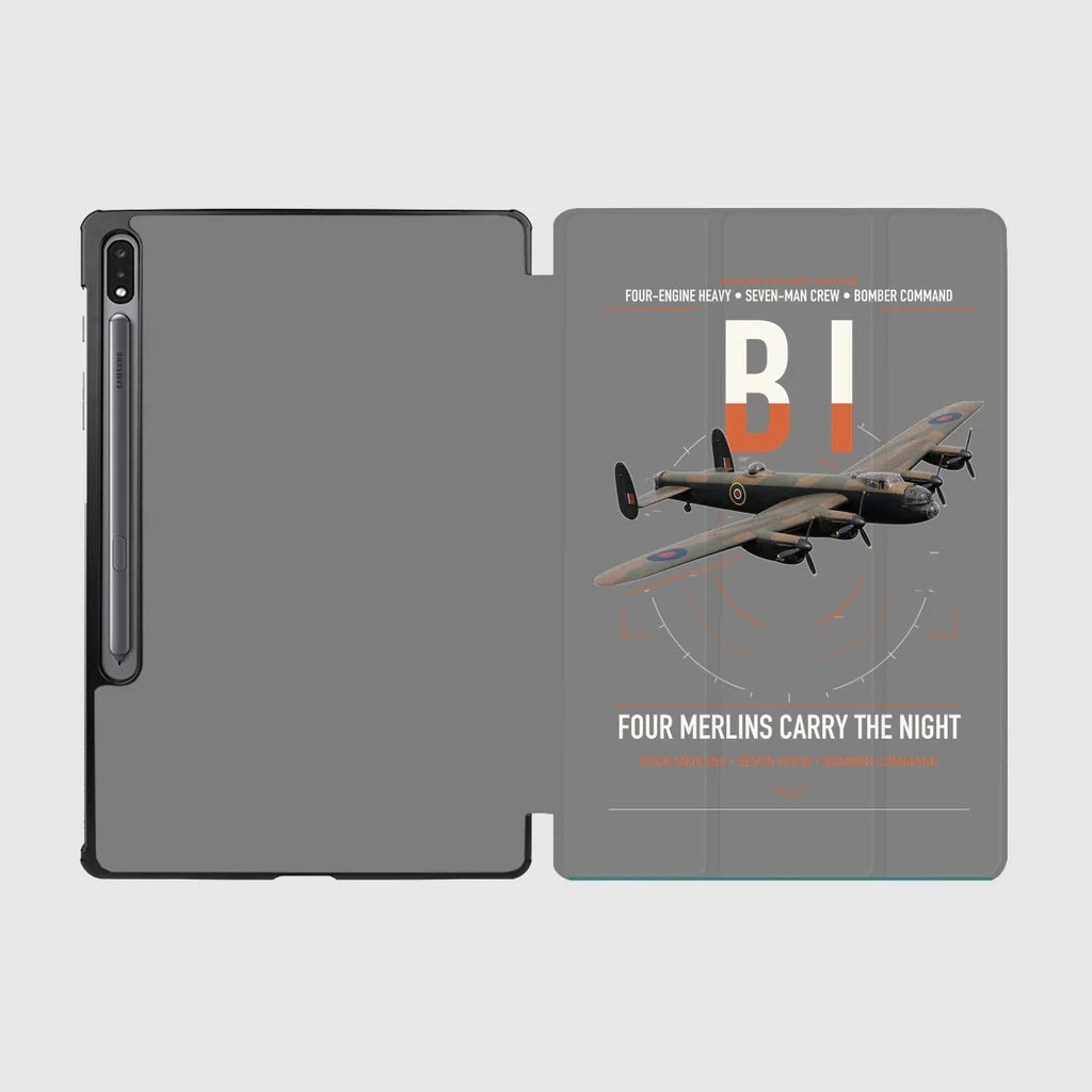 Avro Lancaster B I design on gray samsung tablet tablet case