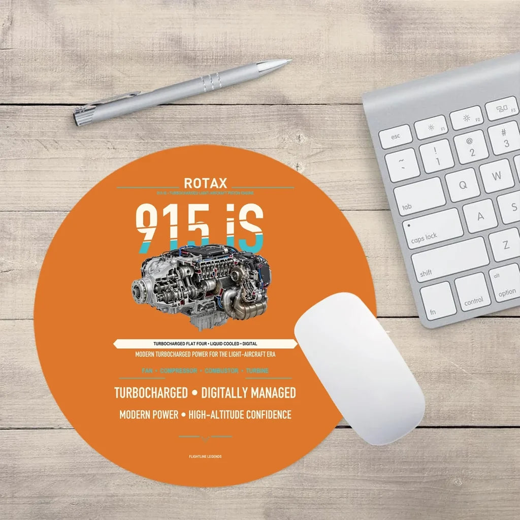 915 iS design on orange round mouse pad