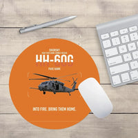 Thumbnail for Sikorsky HH-60G Pave Hawk design on orange round mouse pad