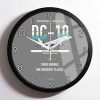 Thumbnail for McDonnell Douglas DC-10 design on gray framed wall clock