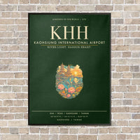 Thumbnail for Kaohsiung International Airport KHH - Canvas Framed - Dark Green