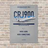 Thumbnail for Bombardier CRJ900 vertical canvas print - no frame - light gray background