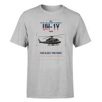 Thumbnail for Bell UH-1Y Venom design on light gray t-shirt, single-side print