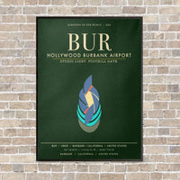 Thumbnail for Hollywood Burbank Airport BUR - Canvas Framed - Dark Green