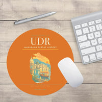 Thumbnail for Maharana Pratap Airport (UDR) design on orange round mouse pad