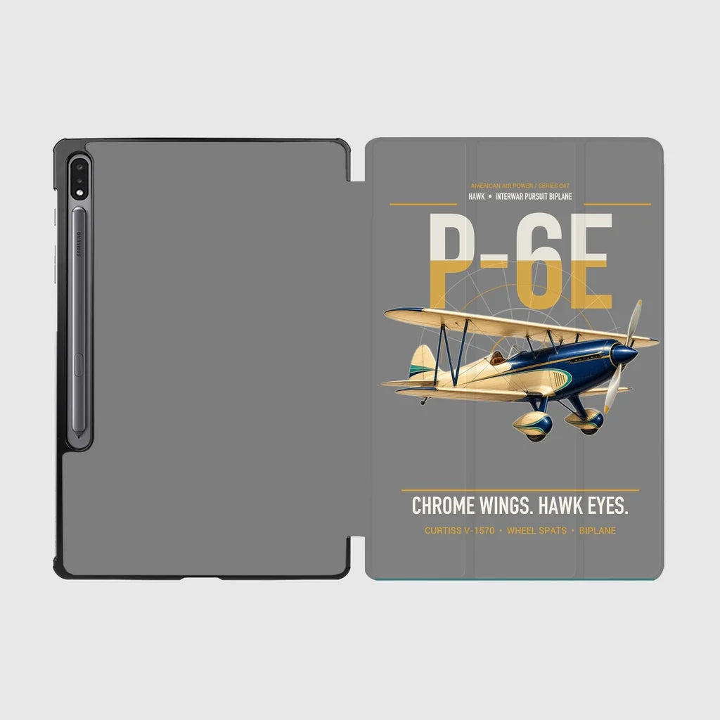 Curtiss P-6E Hawk design on gray samsung tablet tablet case