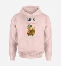 Thumbnail for Manhattan Regional Airport (MHK) design on pink hoodie single-side print