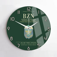 Thumbnail for Bozeman Yellowstone International Airport BZN Wall-Clock No-Frame - Dark Green