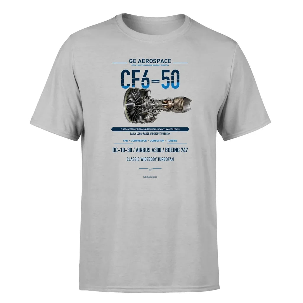 CF6-50 design on light gray single side
