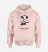 Thumbnail for Leonardo AW149 design on pink double-side hoodie, single-side print