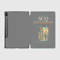 Thumbnail for Santiago de Compostela Airport (SCQ) design on gray samsung tablet tablet case
