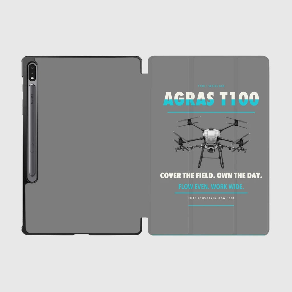 DJI Agras T100 design on gray samsung tablet tablet case