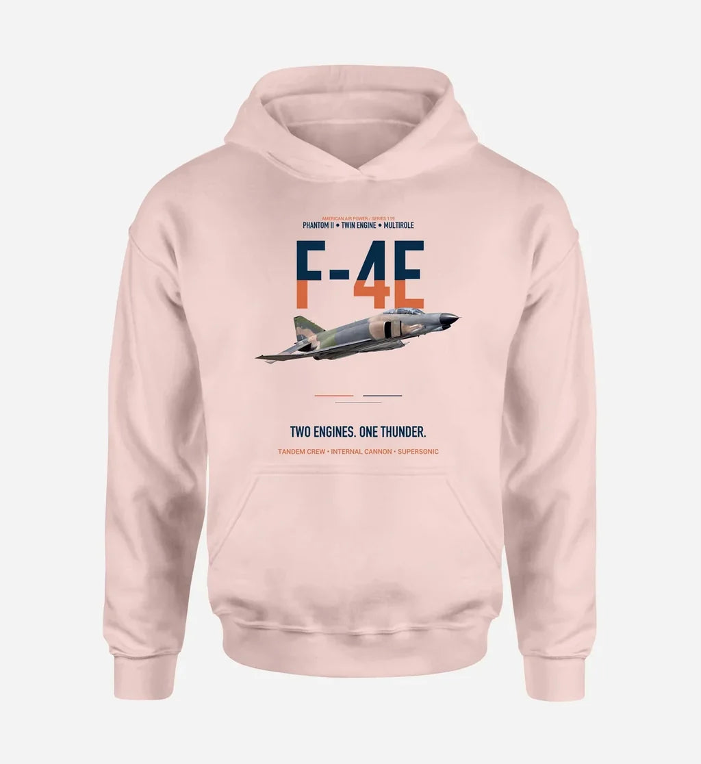 F-4E PHANTOM II design on pink hoodie single side